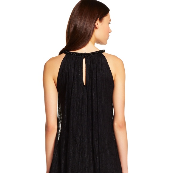 NWT Adrianna Papell Embroidered Black Dress - Picture 3 of 6